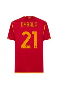 AS Roma Paulo Dybala #21 Fotballdrakt Hjemme Klær 2023-24 Korte ermer